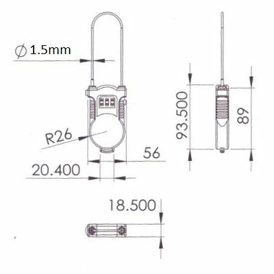 Brandless Cable 110 Cm Rétractable Fermeture Code - Sécuriser Selle Casque 4 Brandless Cable 110 Cm Rétractable Fermeture Code - Sécuriser Selle Casque – Image 2
