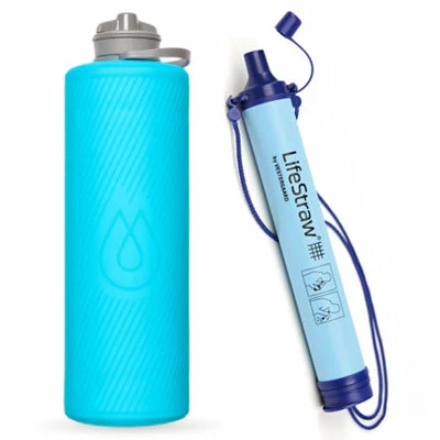 Pack Gourde Flux Hydrapak + Paille Filtrante Lifestraw 3 Pack Gourde Flux Hydrapak + Paille Filtrante Lifestraw